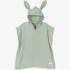 Elodie Green Cotton Hooded Poncho Towel New