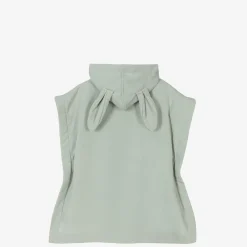 Elodie Green Cotton Hooded Poncho Towel New