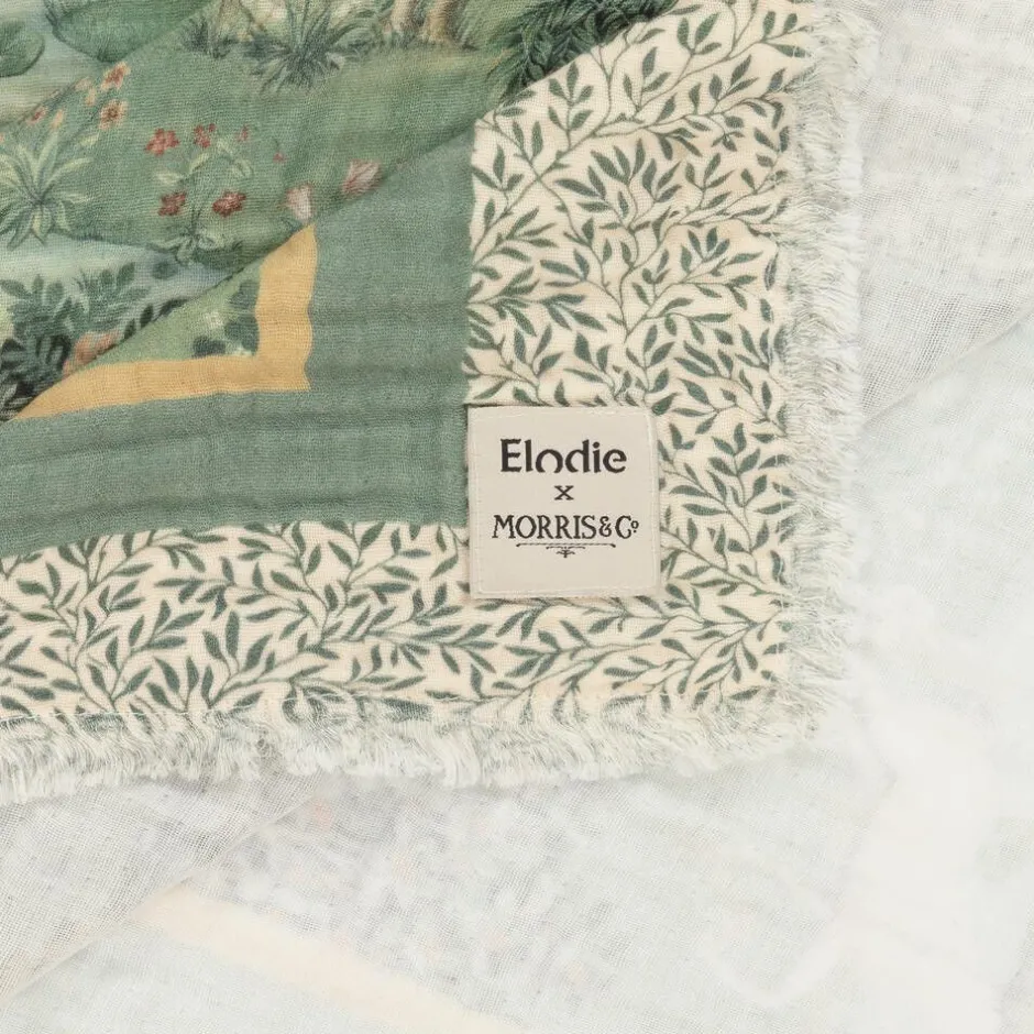 Elodie Green Cotton Muslin William Morris Blanket (100cm) Hot