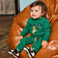 Moschino Baby Green Cotton Teddy Bear Tracksuit Online