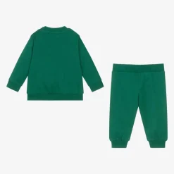 Moschino Baby Green Cotton Teddy Bear Tracksuit Online