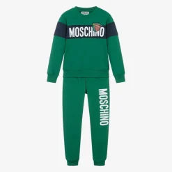 Moschino Kid-Teen Green Cotton Varsity Tracksuit Best