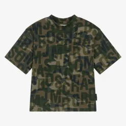 MARC JACOBS Green Jumbled Logo Cotton T-Shirt Hot