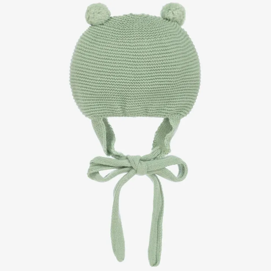 Foque Green Knitted Pom-Pom Hat Online