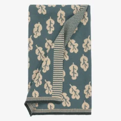 The Bonniemob Green Leaf Cotton & Cashmere Blanket (83cm) Clearance