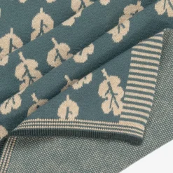 The Bonniemob Green Leaf Cotton & Cashmere Blanket (83cm) Clearance