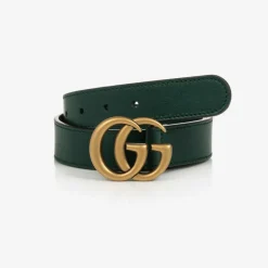 Gucci Green Leather GG Belt Outlet