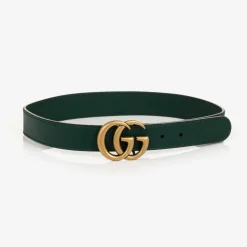 Gucci Green Leather GG Belt Outlet