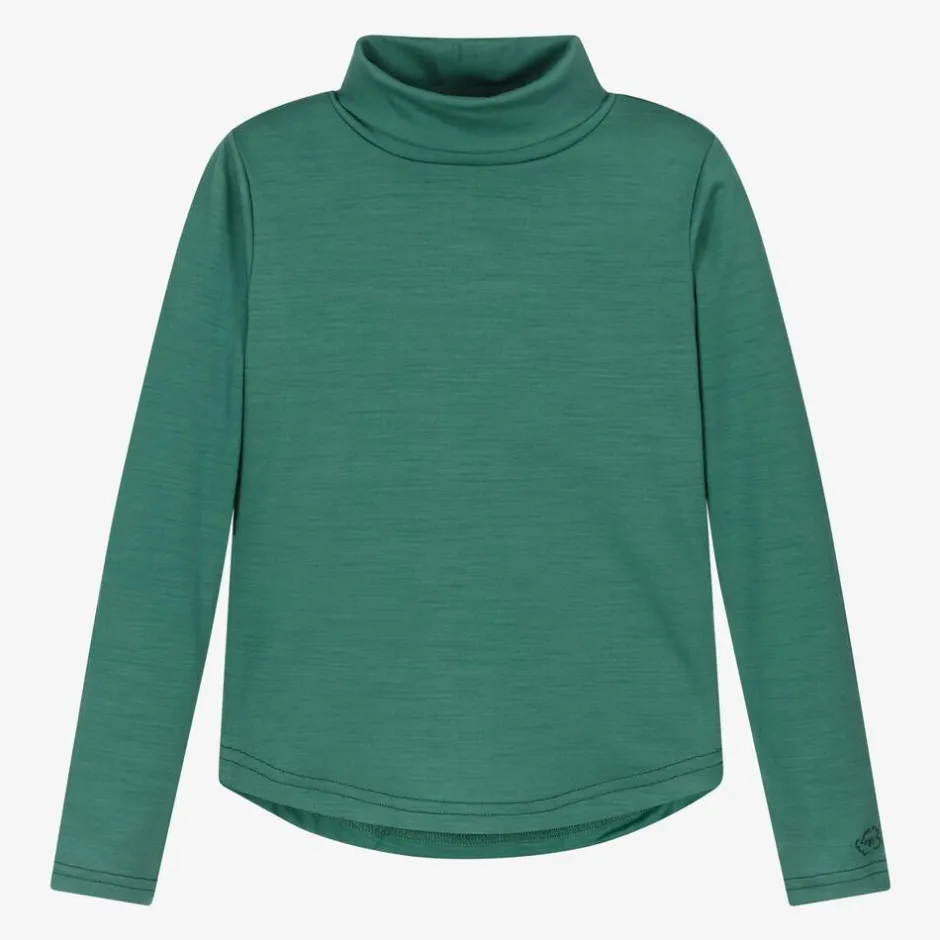 Smalls Merino Green Merino Wool Roll Neck Top Clearance