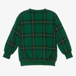 Mini Rodini Green Organic Cotton Checked Sweatshirt