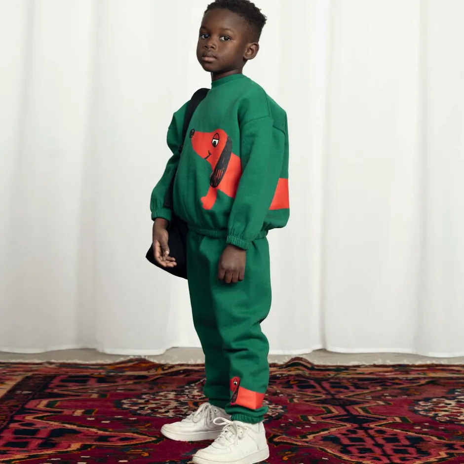 Mini Rodini Green Organic Cotton Dog Print Sweatshirt Clearance