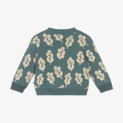 The Bonniemob Green Organic Cotton Knit Leaf Cardigan Online