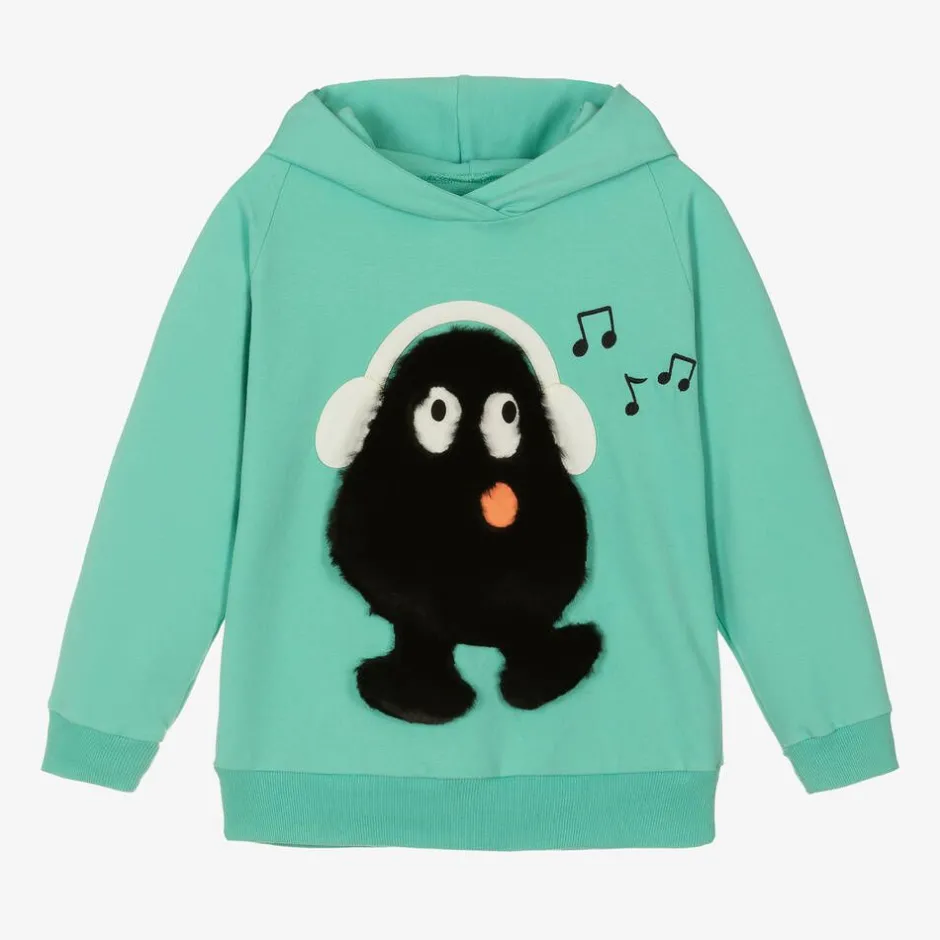 Wauw Capow Green Organic Cotton Monster Hoodie Online
