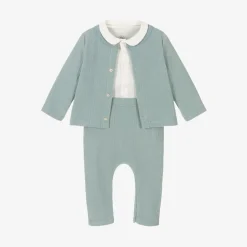Petit Bateau Green Organic Cotton Trouser Set Hot