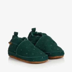 EN FANT Green Suede Star Slippers Hot