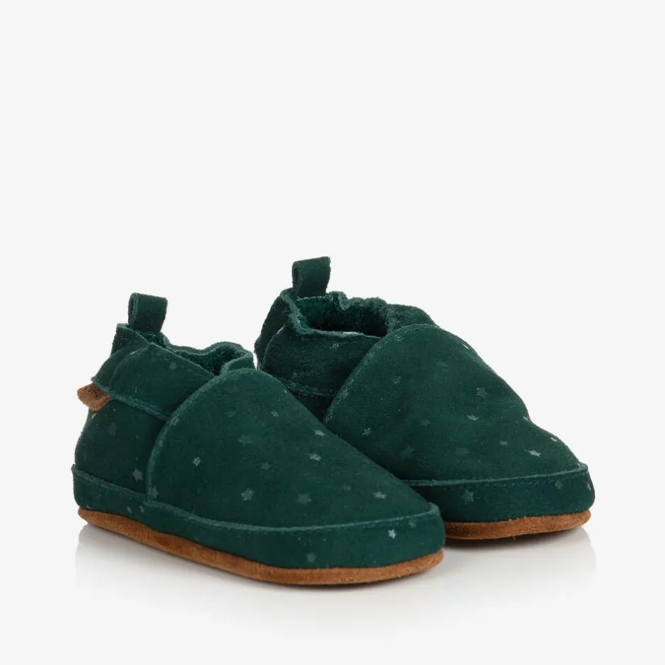 EN FANT Green Suede Star Slippers Hot