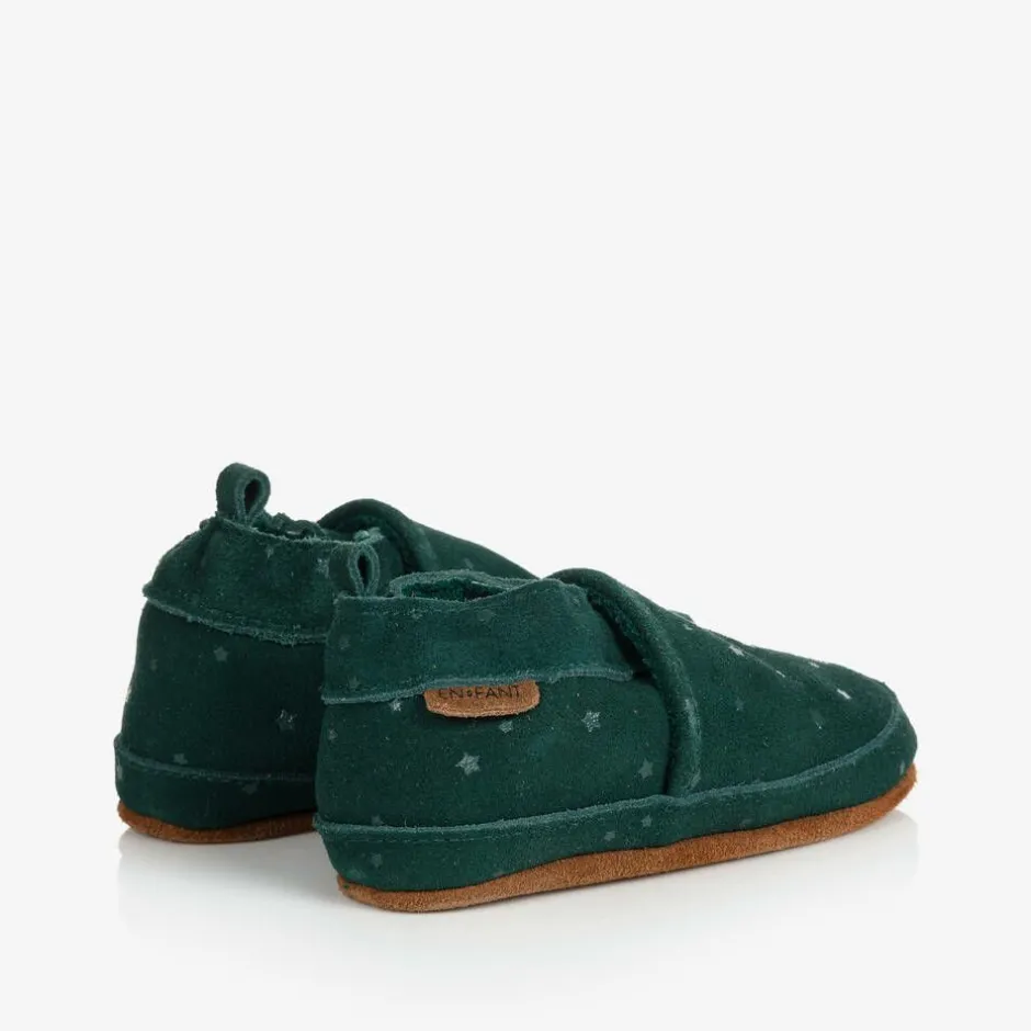 EN FANT Green Suede Star Slippers Hot