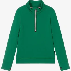 Moncler Enfant Green Technical Half-Zip Top Clearance