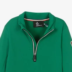 Moncler Enfant Green Technical Half-Zip Top Clearance