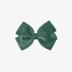 Bowtique London Green Velvet Bow Hair Clip (11cm) Forestgreen