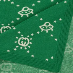 Gucci Green Wool Knitted Interlocking G Blanket (85cm) Discount