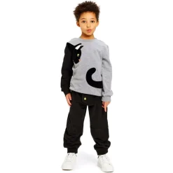 Wauw Capow Grey & Black Cat Organic Cotton Sweatshirt Outlet