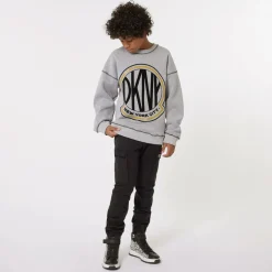 DKNY Grey & Black Cotton Reversible Sweatshirt Best