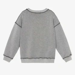 DKNY Grey & Black Cotton Reversible Sweatshirt Best