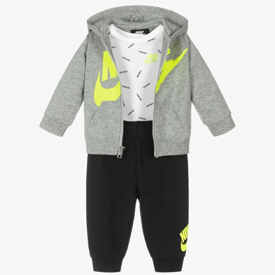 Nike Grey & Black Tracksuit Set Discount