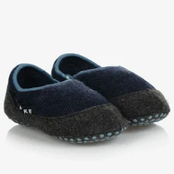 Falke Grey & Blue Wool Slippers Clearance