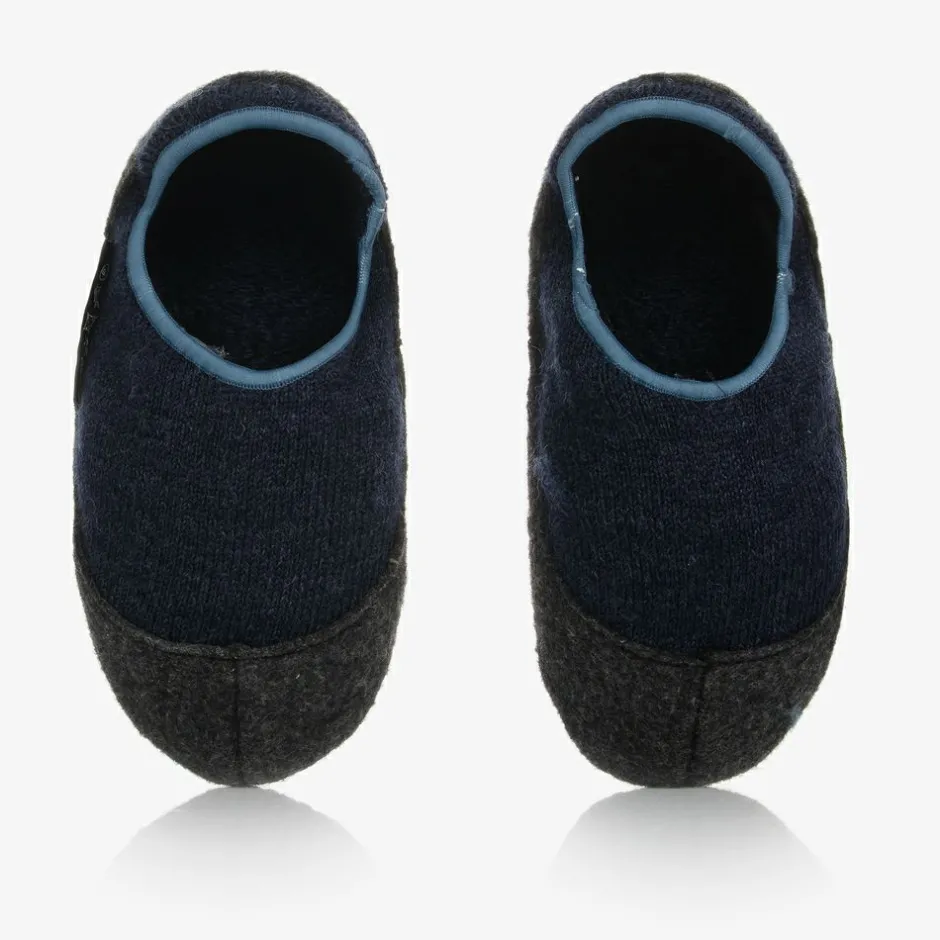 Falke Grey & Blue Wool Slippers Clearance