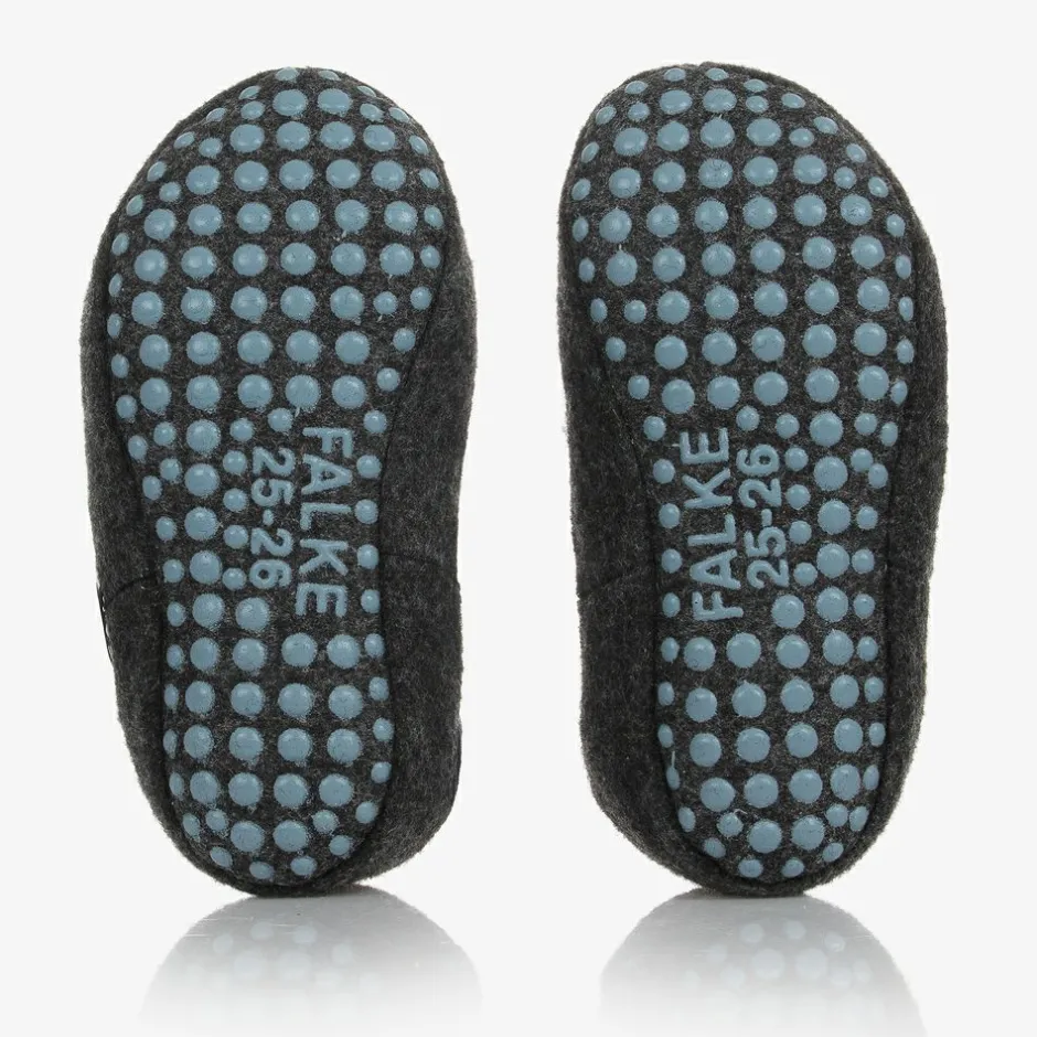 Falke Grey & Blue Wool Slippers Clearance