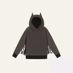 Wauw Capow Grey & Silver Cotton Bat Hoodie Discount