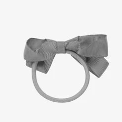 Peach Ribbons Grey Bow Hair Elastic (7cm) Best