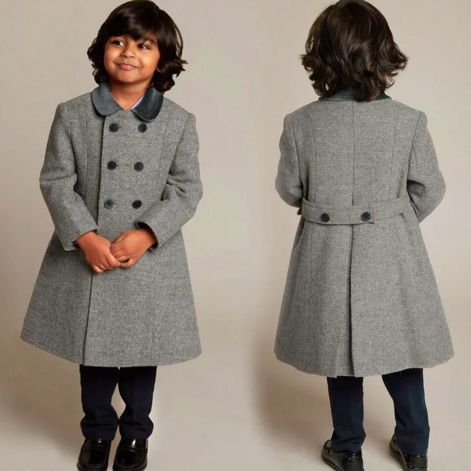 Ancar Grey Classic Wool Coat