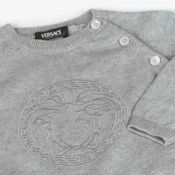 Versace Grey Cotton & Cashmere Baby Trouser Gift Set Clearance