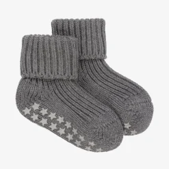 Falke Grey Cotton Baby Slipper Socks