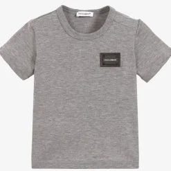 Dolce amp; Gabbana Grey Cotton Baby T-Shirt Discount