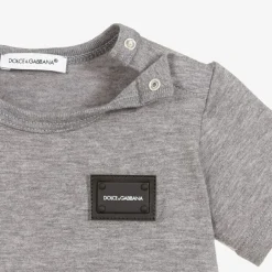 Dolce amp; Gabbana Grey Cotton Baby T-Shirt Discount