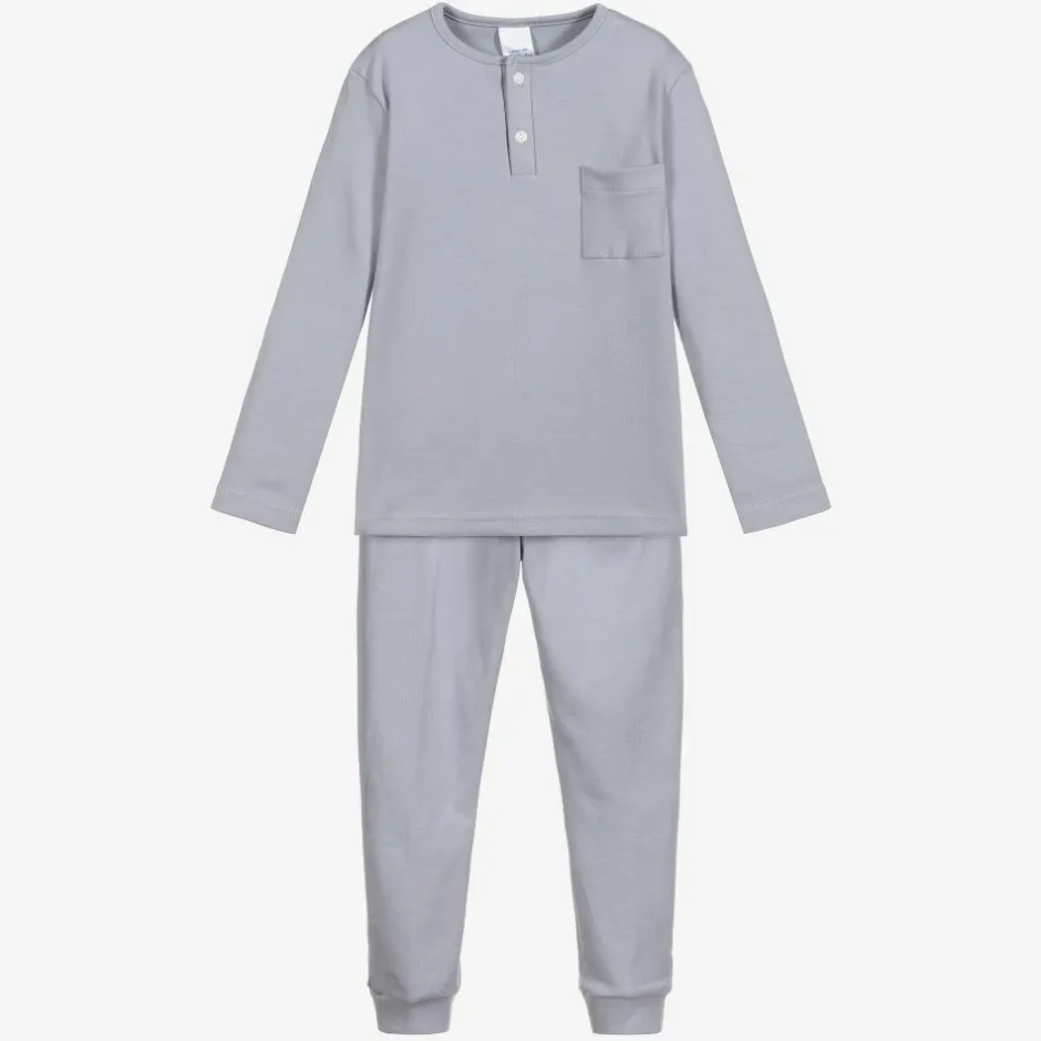 Babidu Grey Cotton Jersey Pyjamas New