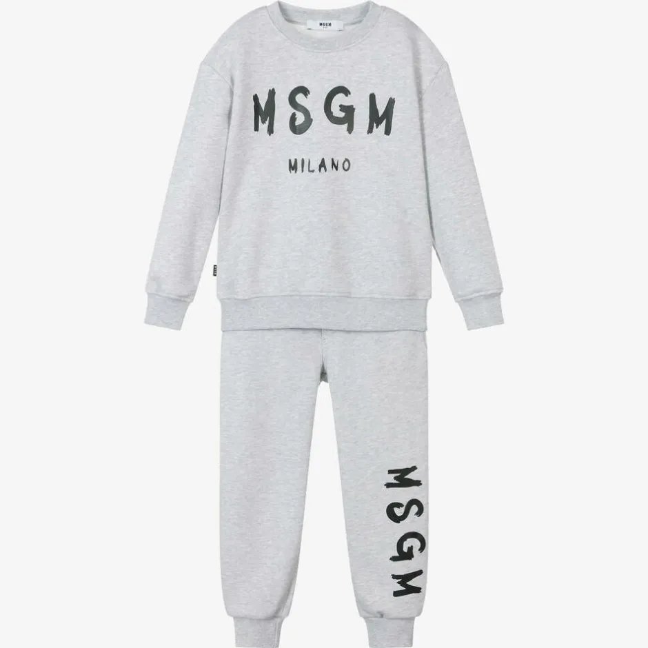 MSGM Grey Cotton Jersey Tracksuit Sale