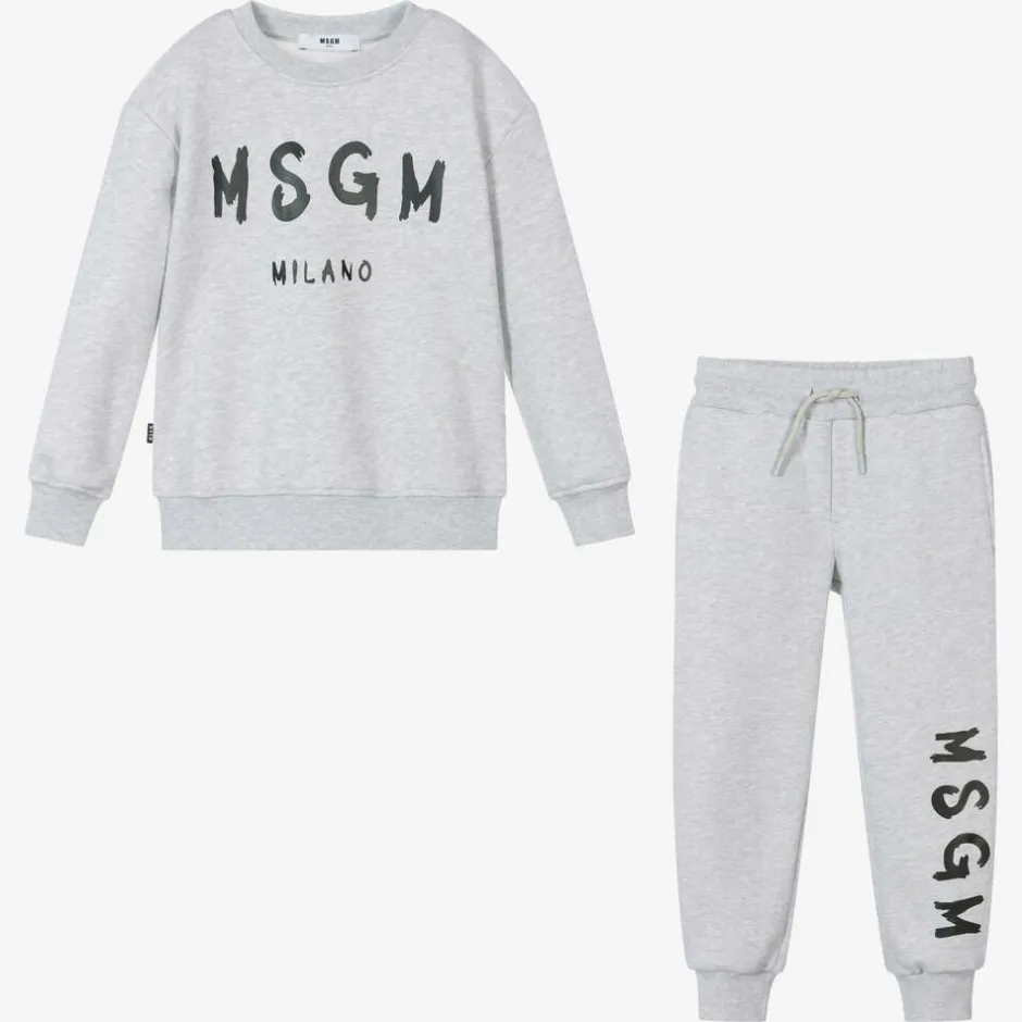 MSGM Grey Cotton Jersey Tracksuit Sale