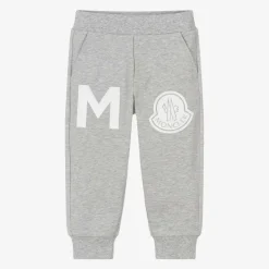 Moncler Enfant Grey Cotton Joggers Discount