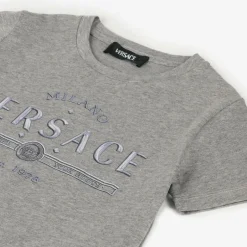 Versace Grey Cotton Logo T-Shirt
