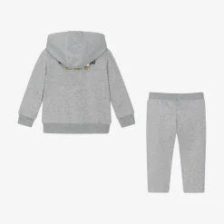 Moschino Baby Grey Cotton Teddy Bear Logo Tracksuit Discount
