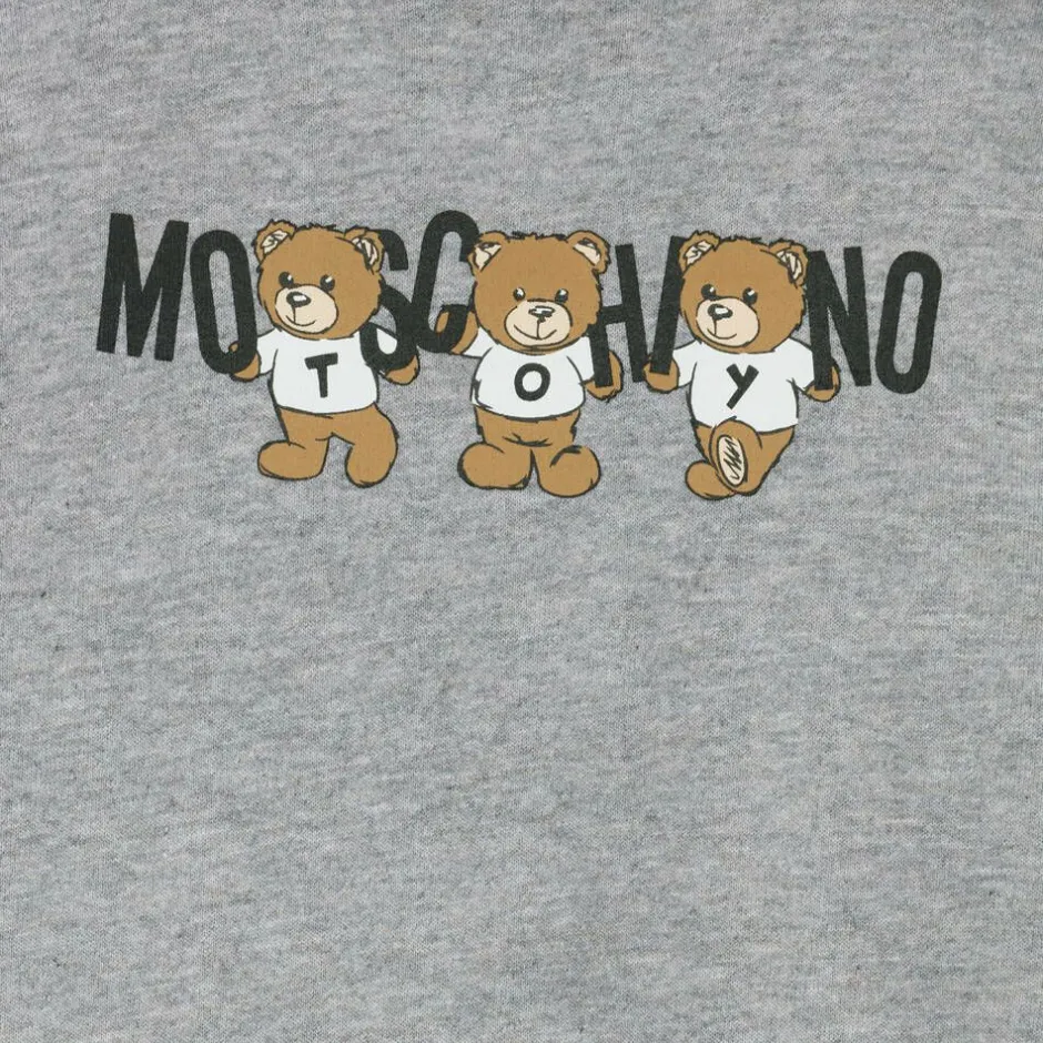 Moschino Baby Grey Cotton Teddy Bear Logo Tracksuit Discount
