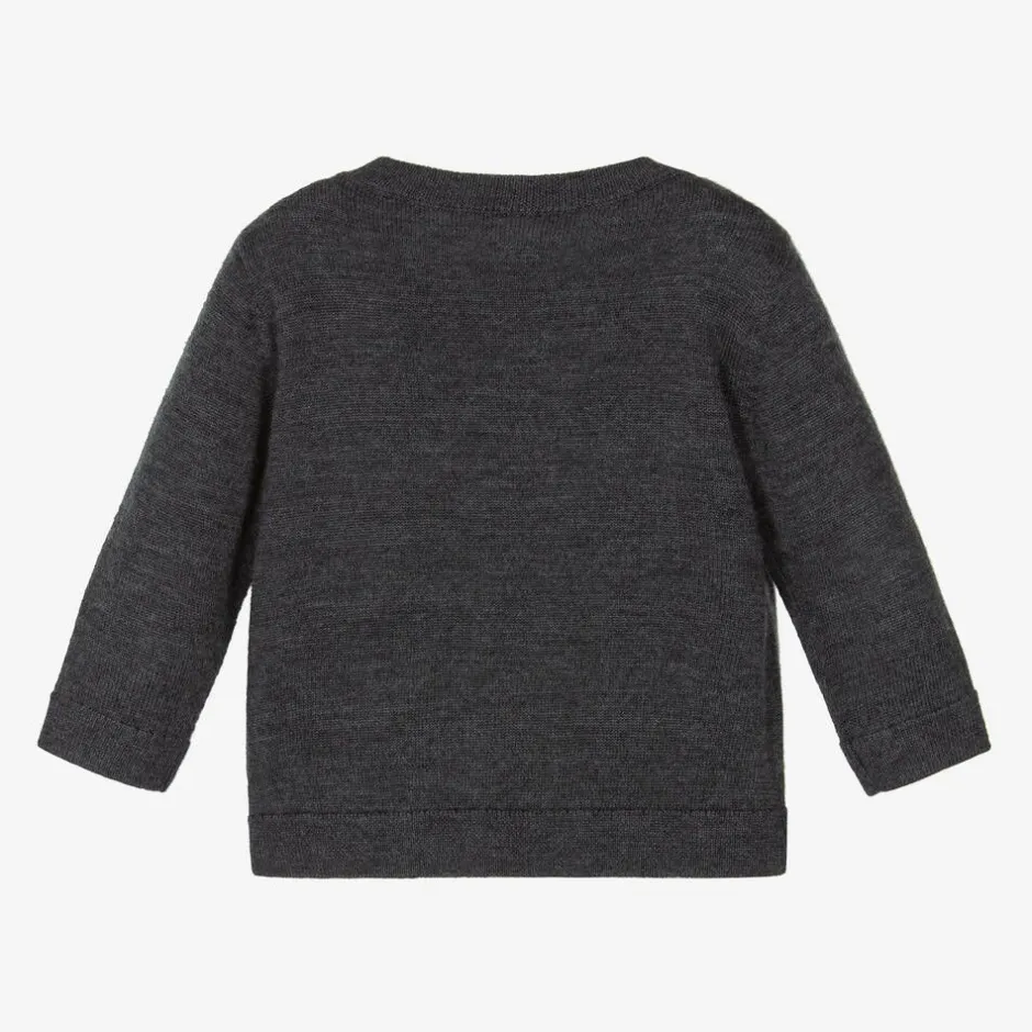 Bonpoint Grey Embroidered Wool Sweater Online
