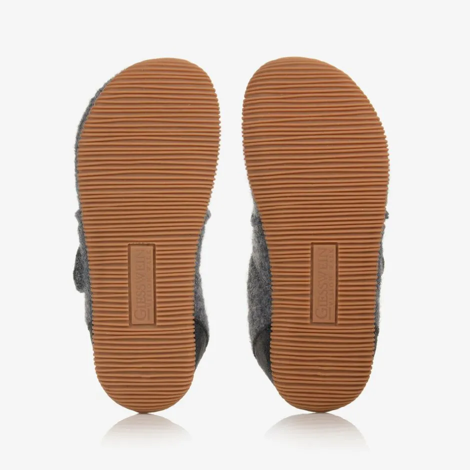 Giesswein Grey Felted Wool Slippers Clearance