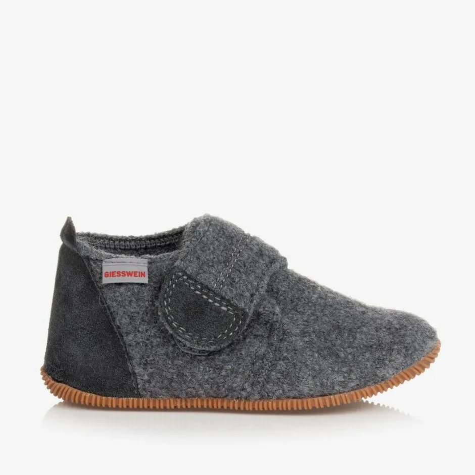 Giesswein Grey Felted Wool Slippers Clearance