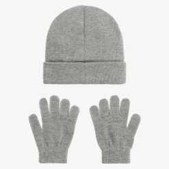 Levis Grey Hat & Gloves Set Online